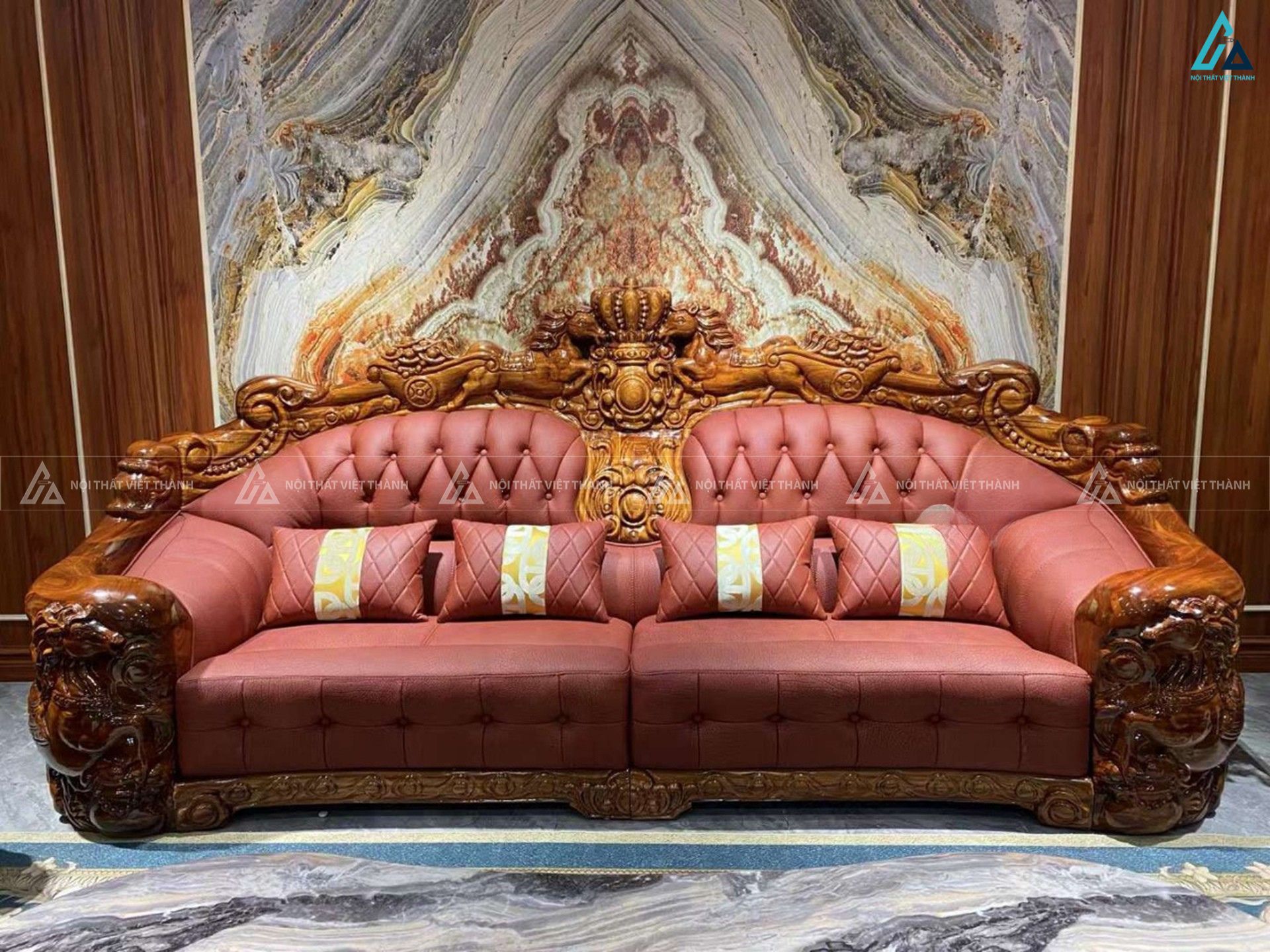 Bộ sofa phòng khách tân cổ điển chạm trổ họa tiết đẳng cấp 4