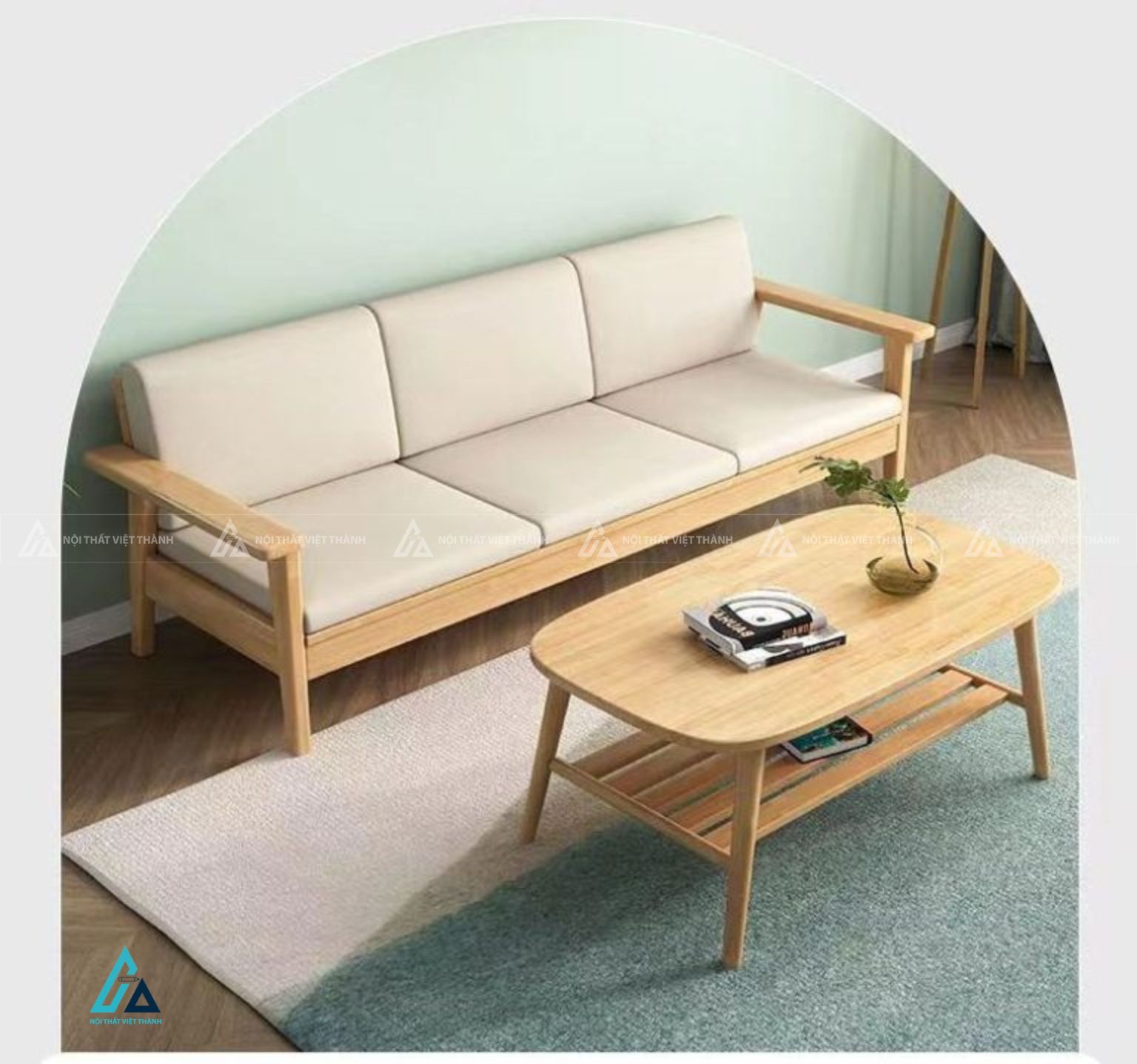 Sofa gỗ phong cách bắc âu thiết kế tinh tế cho phòng khách hiện đại 4