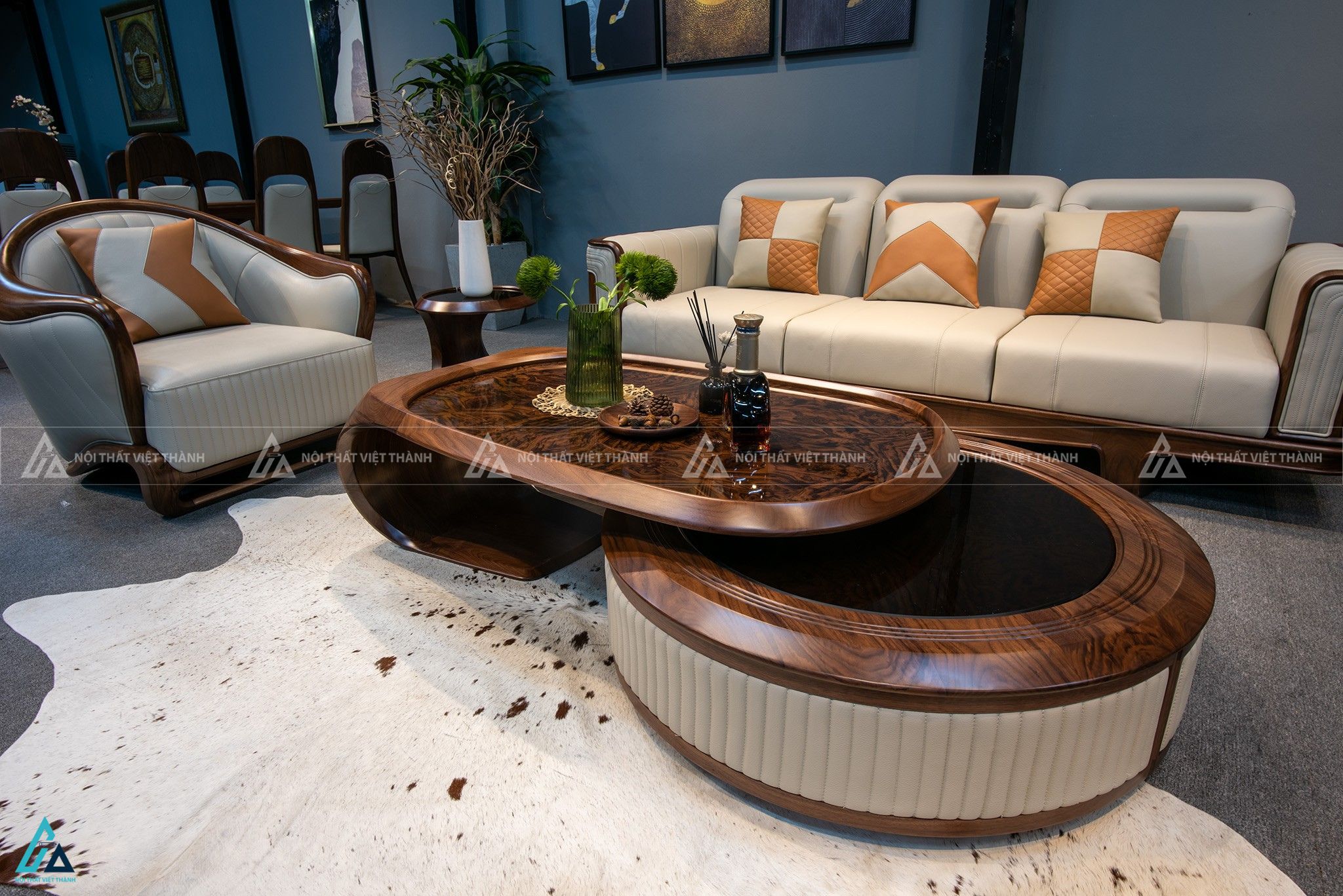 Bộ sofa chữ u tay cong thiết kế sọc đứng đẳng cấp hiện đại 6