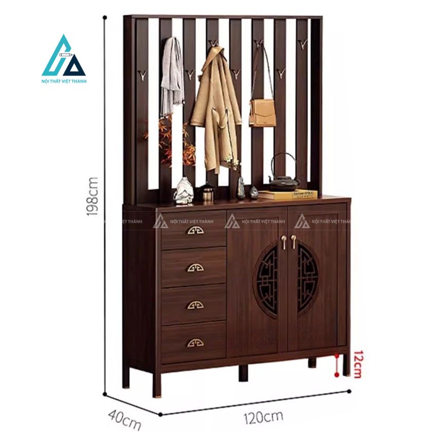 Tủ giày kết hợp vách treo trang trí thiết kế sang trọng 1