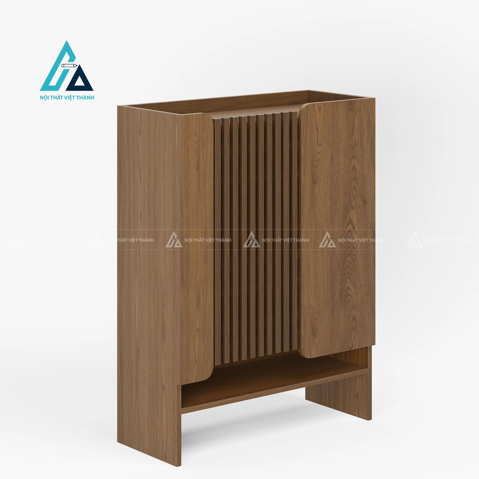 Tủ giày thông minh cửa nan gỗ hiện đại tiết kiệm không gian 1