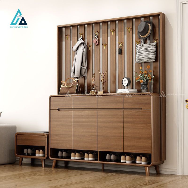 Tủ giày kết hợp vách ngăn trang trí có móc treo tiện lợi 1