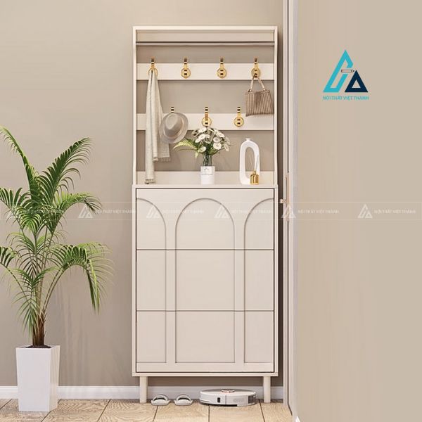 Tủ giày thông minh kết hợp kệ treo đồ hiện đại tiện dụng