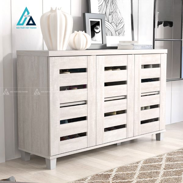 Tủ giày cửa chớp thông thoáng thiết kế hiện đại sang trọng