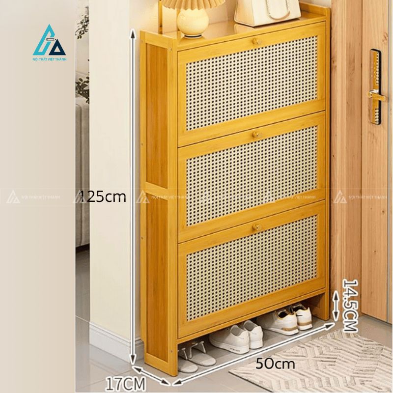 Tủ giày cửa lưới mây mắt cáo thông minh siêu mỏng gọn 1