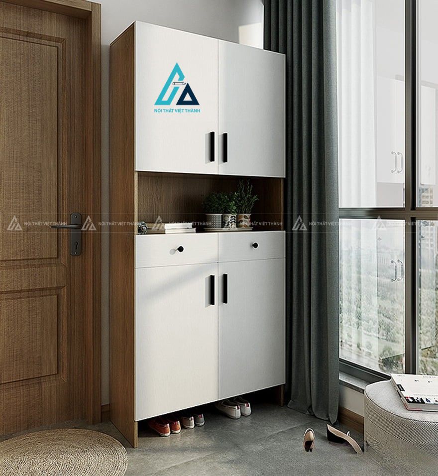 Tủ giày đứng cao cấp thiết kế thông minh có ngăn trưng bày 1
