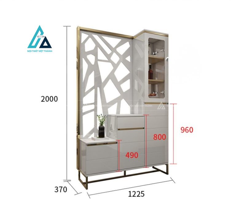 Tủ giày kết hợp vách ngăn thông minh hiện đại tiết kiệm diện tích 4
