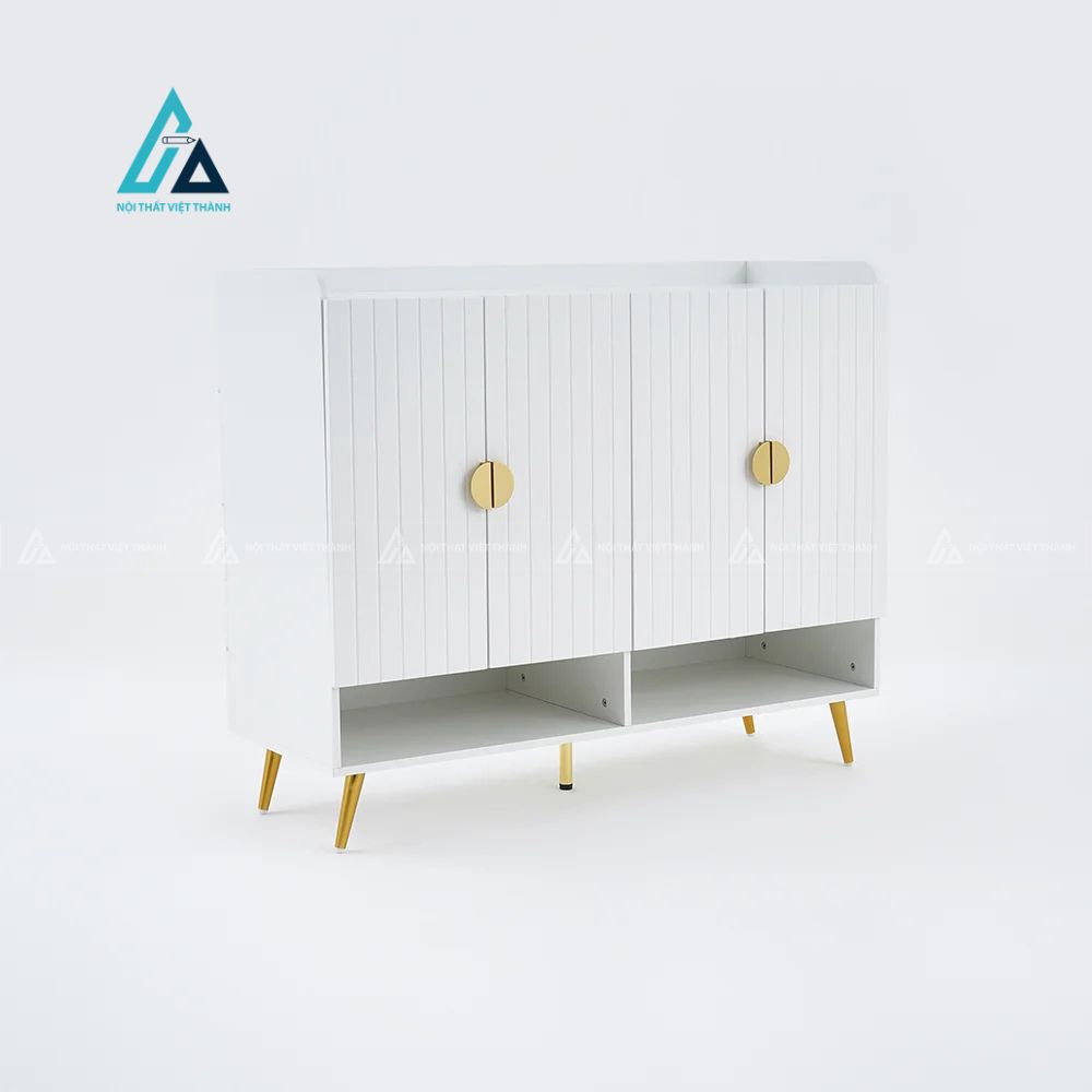 Tủ giày dép hiện đại thiết kế cửa sọc kết hợp ngăn kệ mở thông minh 7