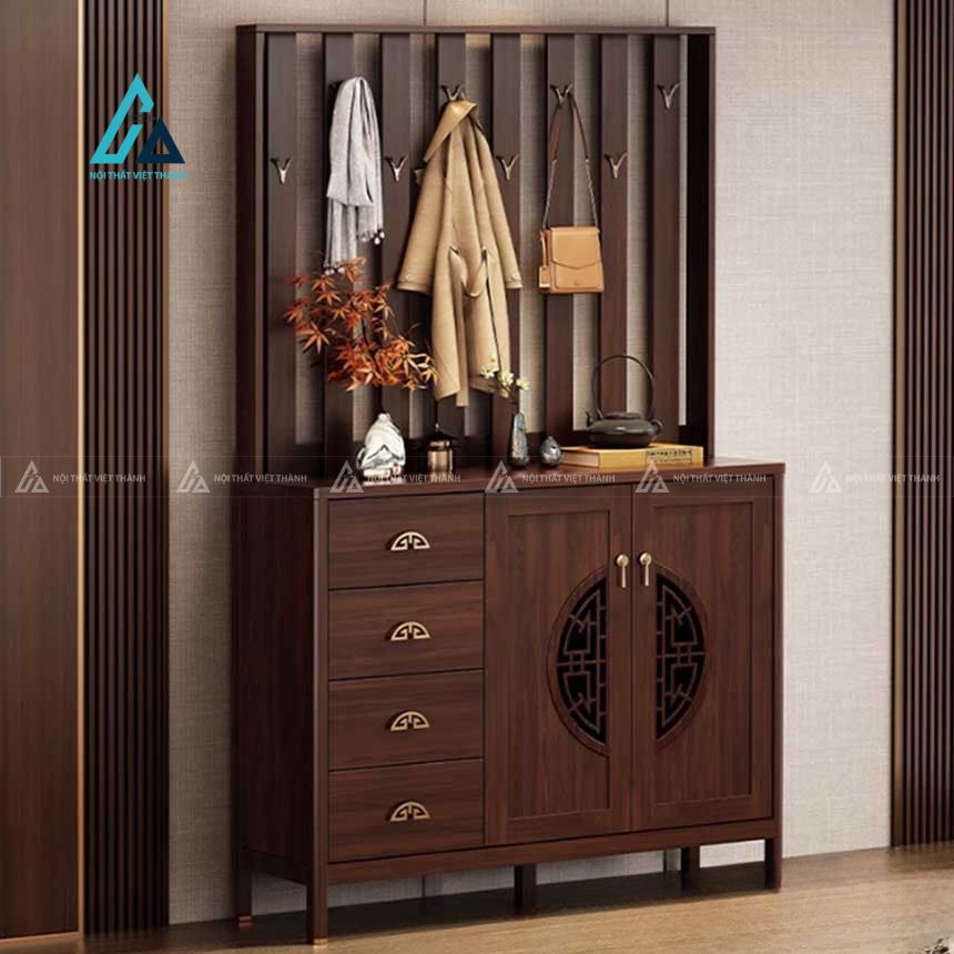 Tủ giày kết hợp vách treo trang trí thiết kế sang trọng 2