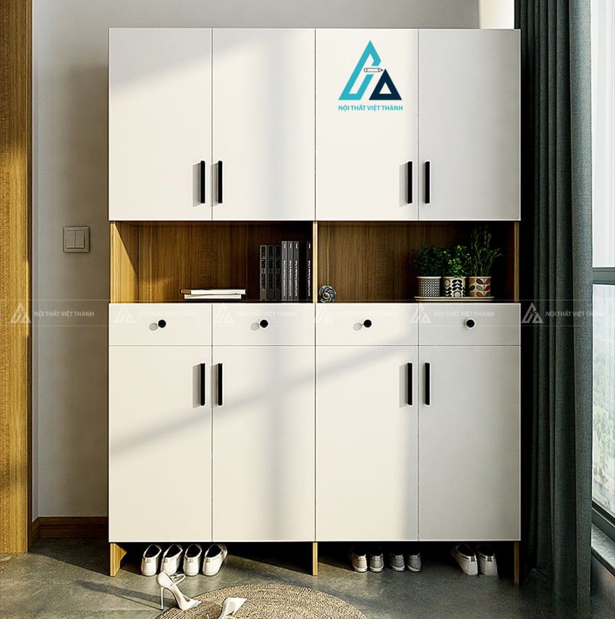 Tủ giày đứng cao cấp thiết kế thông minh có ngăn trưng bày