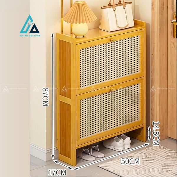 Tủ giày cửa lưới mây mắt cáo thông minh siêu mỏng gọn 2