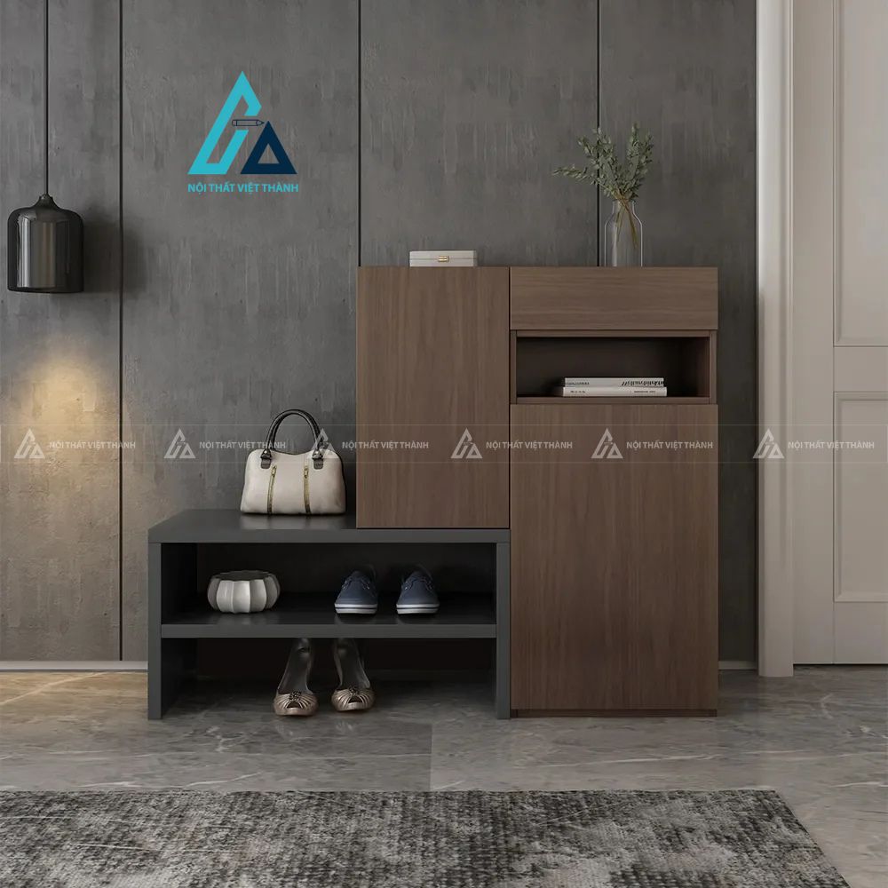 Tủ giày dép thông minh thiết kế kết hợp vị trí ngồi tiện lợi