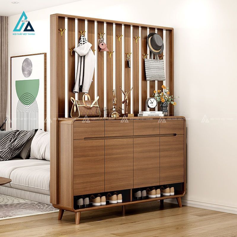 Tủ giày kết hợp vách ngăn trang trí có móc treo tiện lợi 3