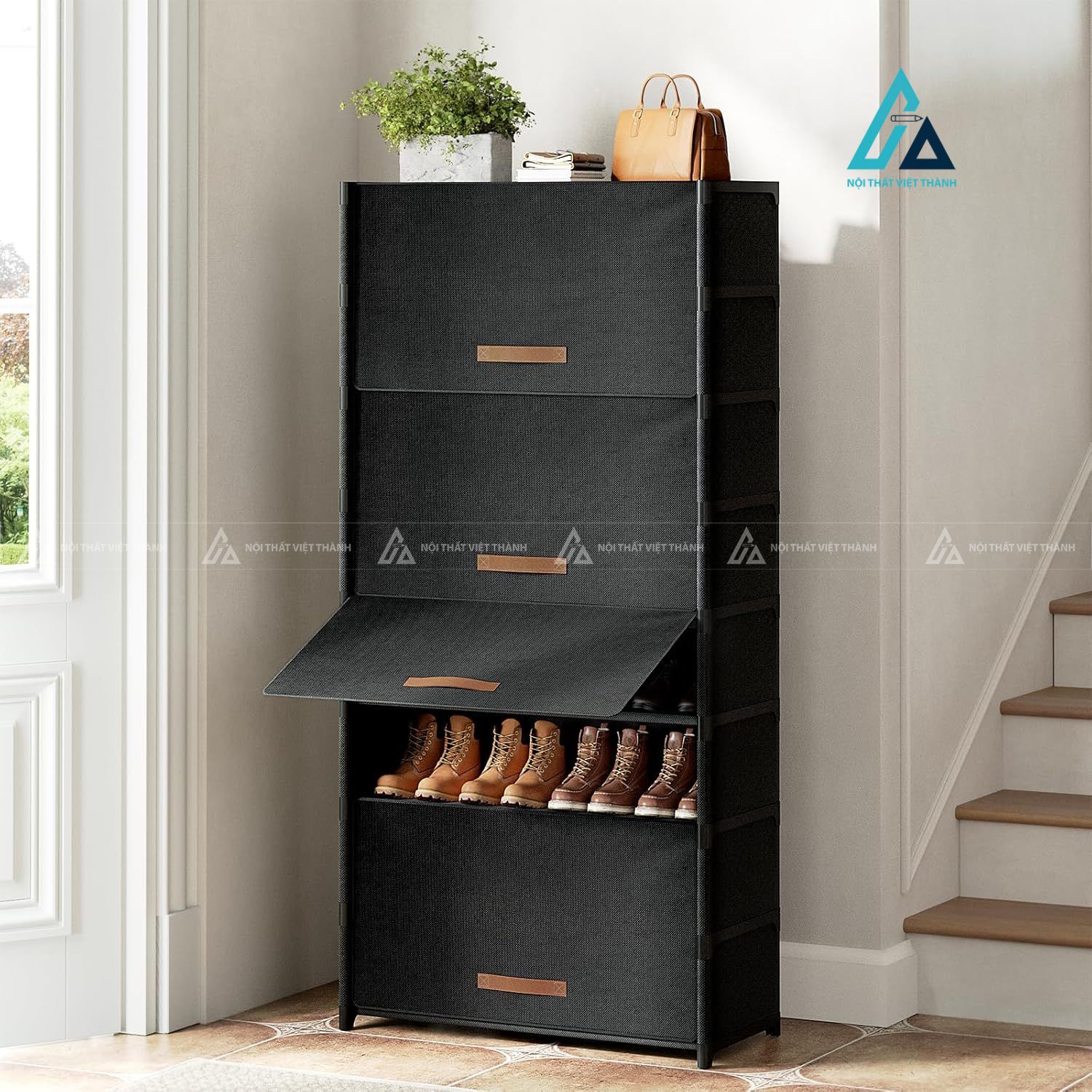 Tủ giày vải nhiều tầng khung kim loại chắc chắn tiện dụng 1