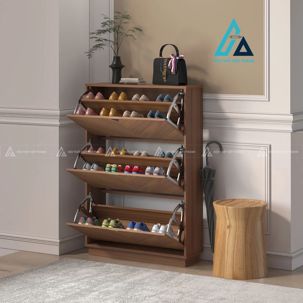 Tủ giày dép thông minh 3 tầng lật thiết kế tiết kiệm diện tích