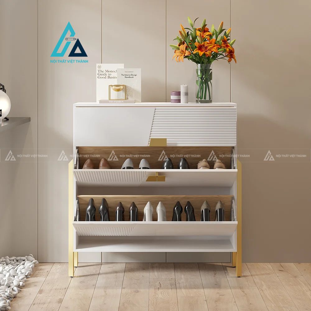 Tủ giày dép thông minh thiết kế hai cửa lật và một ngăn kéo 3