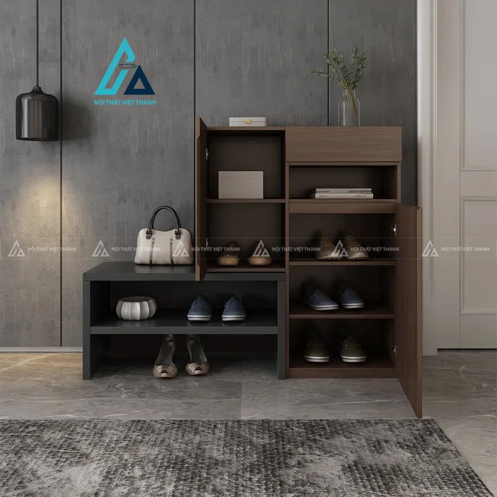 Tủ giày dép thông minh thiết kế kết hợp vị trí ngồi tiện lợi 1