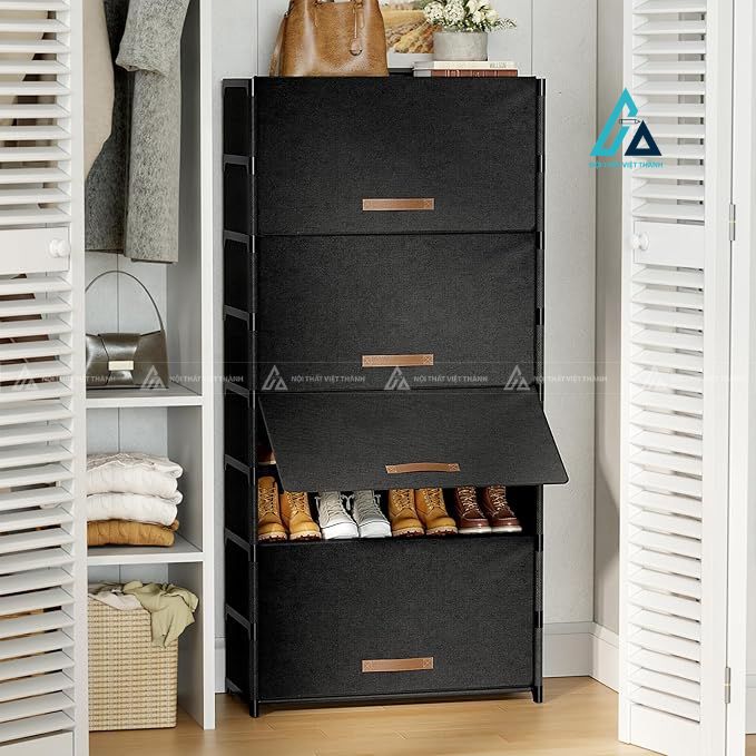 Tủ giày vải nhiều tầng khung kim loại chắc chắn tiện dụng 2