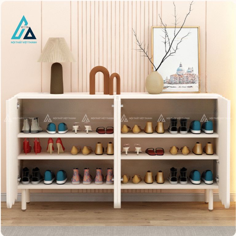 Tủ để giày thiết kế lượn sóng độc đáo trang trí phòng khách 2