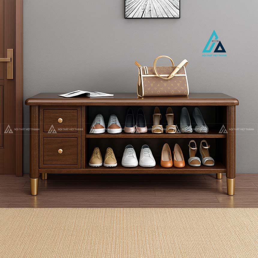 Tủ giày hiện đại kết hợp ngăn kéo lưu trữ đa năng tiện lợi