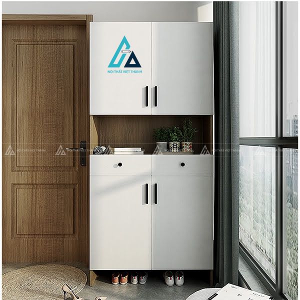 Tủ giày đứng cao cấp thiết kế thông minh có ngăn trưng bày 2