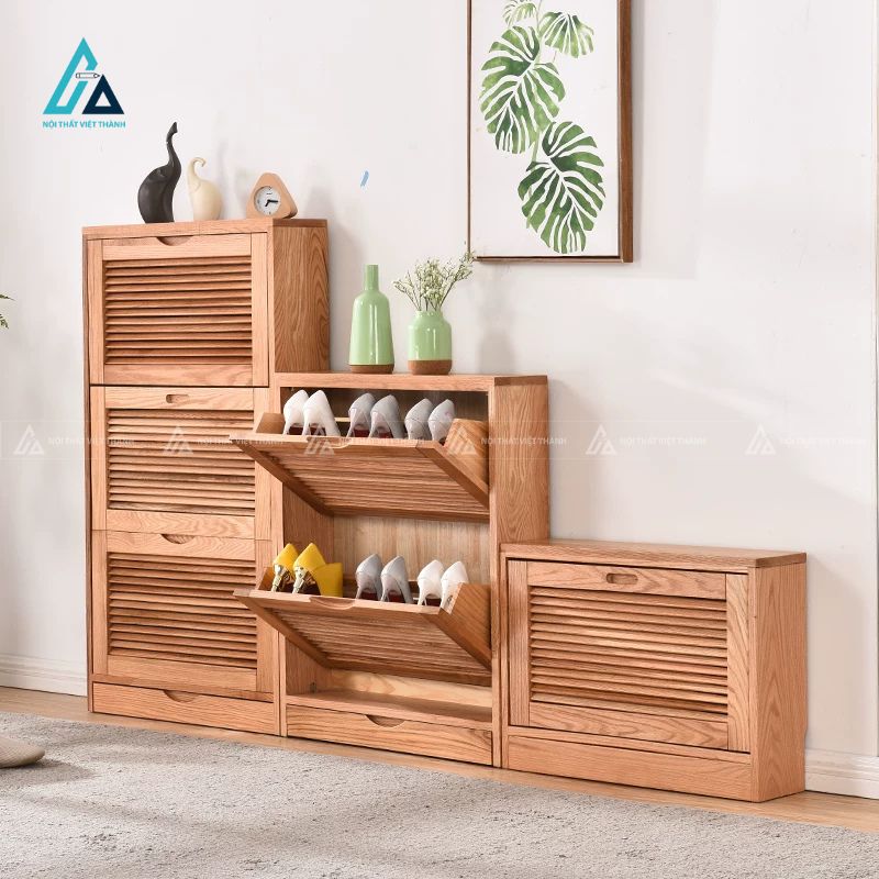 Tủ giày cánh lật thông minh thiết kế nan chớp hiện đại 3