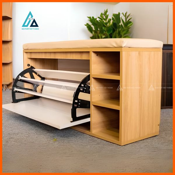 Tủ giày thiết kế ghế ngồi thông minh tích hợp ngăn kệ lưu trữ tiện lợi 1