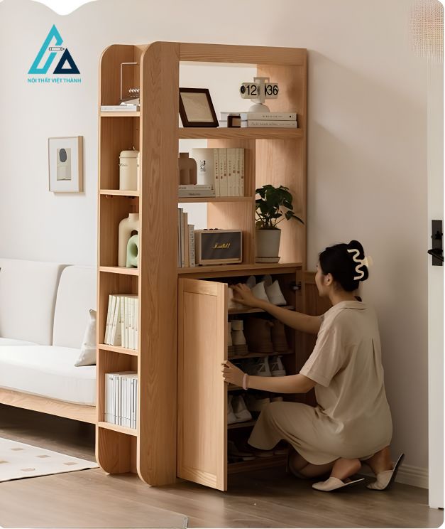Tủ giày đa năng kết hợp vách ngăn phân chia không gian phòng khách 4