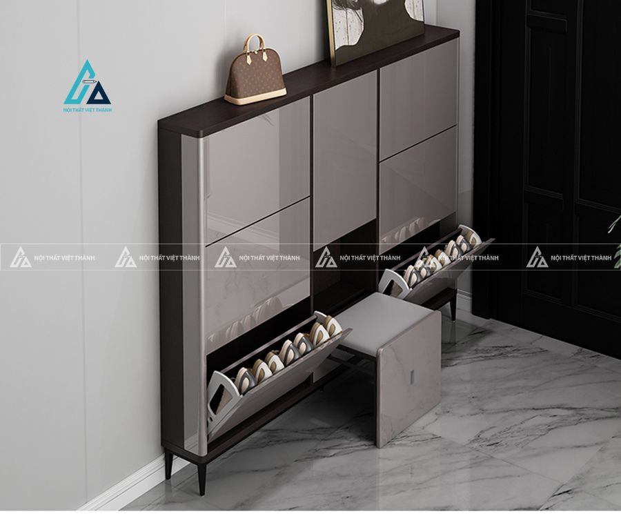 Tủ giày thông minh cửa lật kết hợp ghế ngồi tiện dụng cao cấp 3