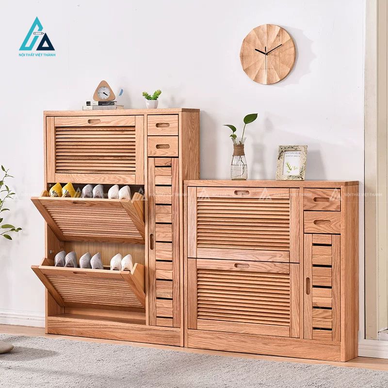 Tủ giày cánh lật thông minh thiết kế nan chớp hiện đại
