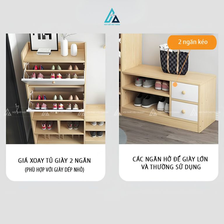 Tủ giày cánh lật thông minh kết hợp bệ ngồi tiện dụng cho gia đình 3