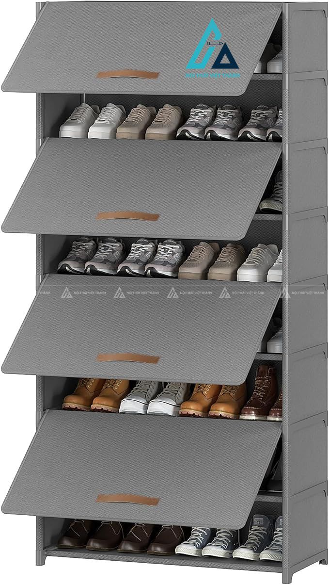 Tủ giày vải nhiều tầng khung kim loại chắc chắn tiện dụng 3