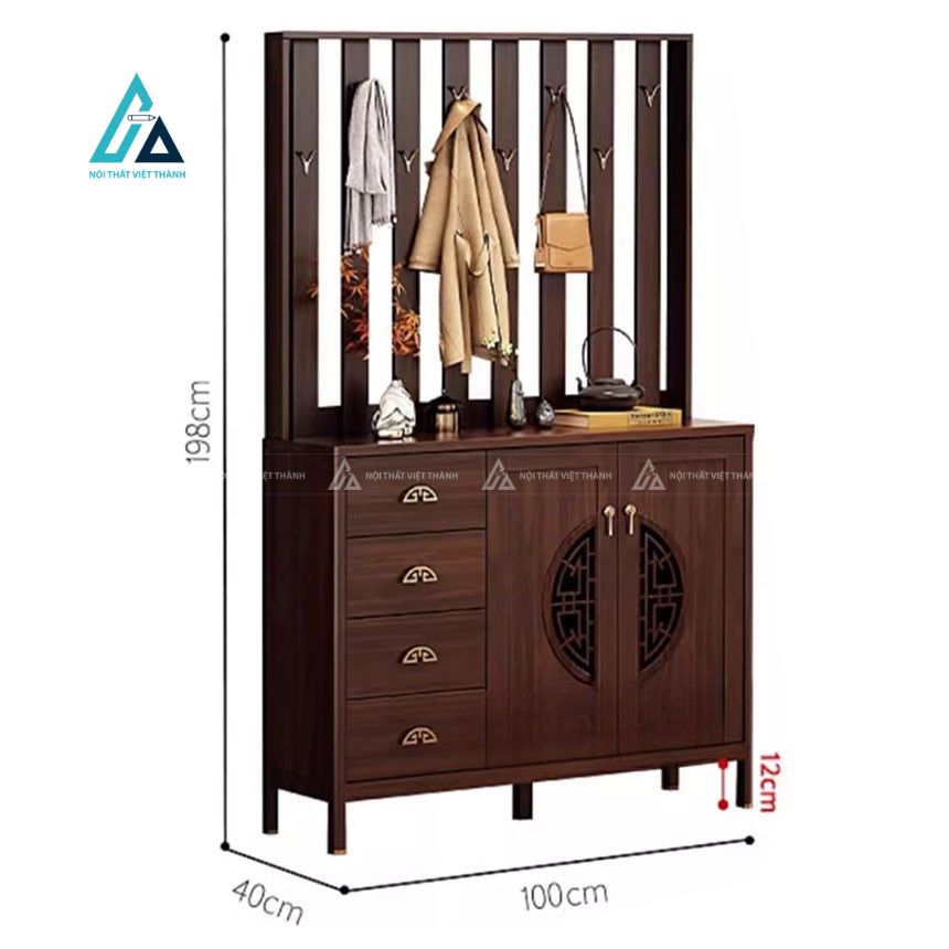 Tủ giày kết hợp vách treo trang trí thiết kế sang trọng 3