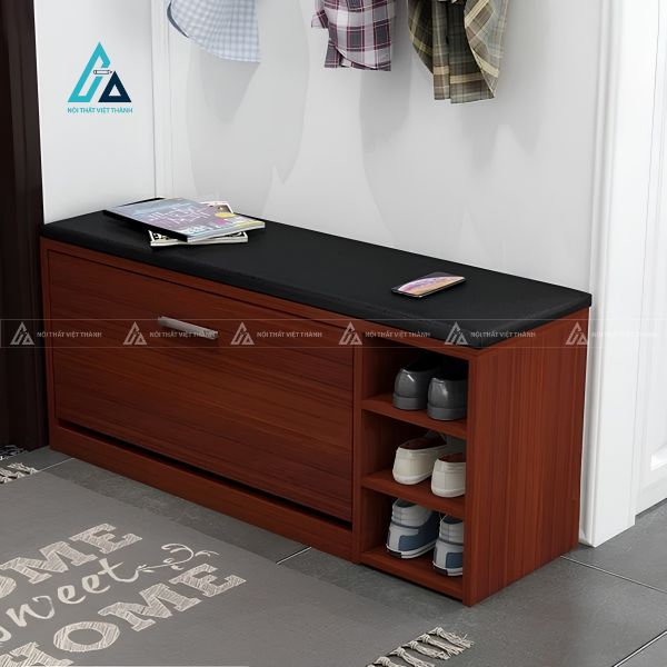 Tủ giày thiết kế ghế ngồi thông minh tích hợp ngăn kệ lưu trữ tiện lợi 4