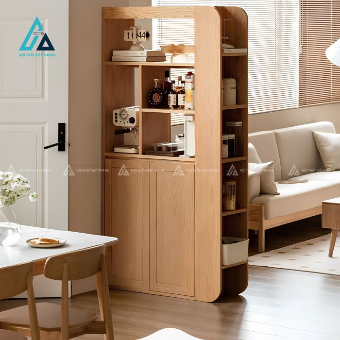 Tủ giày đa năng kết hợp vách ngăn phân chia không gian phòng khách