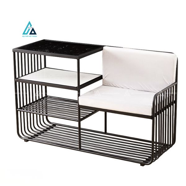 Kệ để giày dép kết hợp ghế đôn khung kim loại cao cấp 5