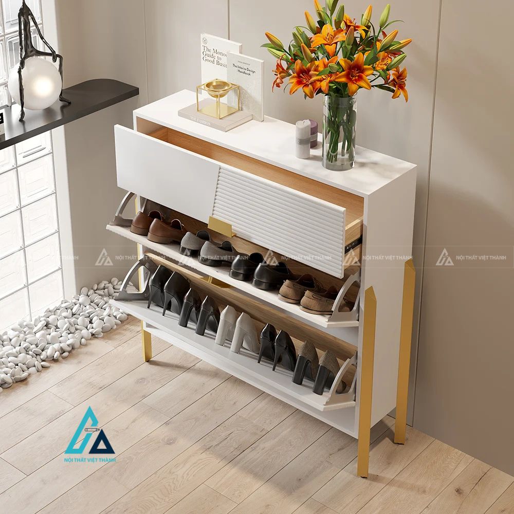 Tủ giày dép thông minh thiết kế hai cửa lật và một ngăn kéo 6