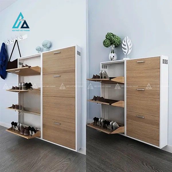Tủ giày treo tường cánh lật thông minh siêu mỏng tiện lợi 5