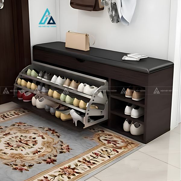 Tủ giày thiết kế ghế ngồi thông minh tích hợp ngăn kệ lưu trữ tiện lợi 6