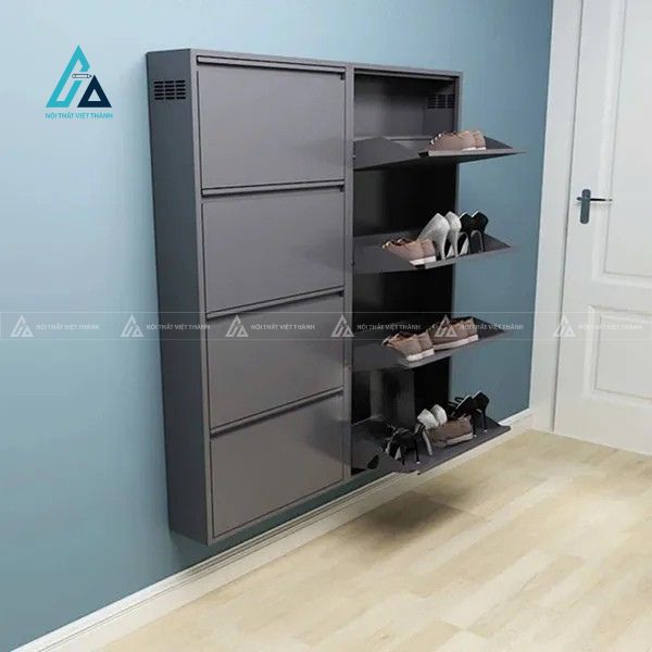 Tủ giày treo tường cánh lật thông minh siêu mỏng tiện lợi 7