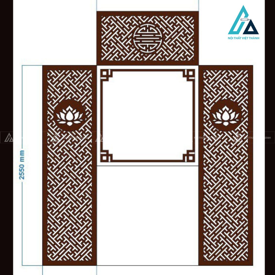 Vách Ốp Hậu Phòng Thờ Kết Hợp Trần Khung CNC Tạo Phòng Thờ Thu Nhỏ 1