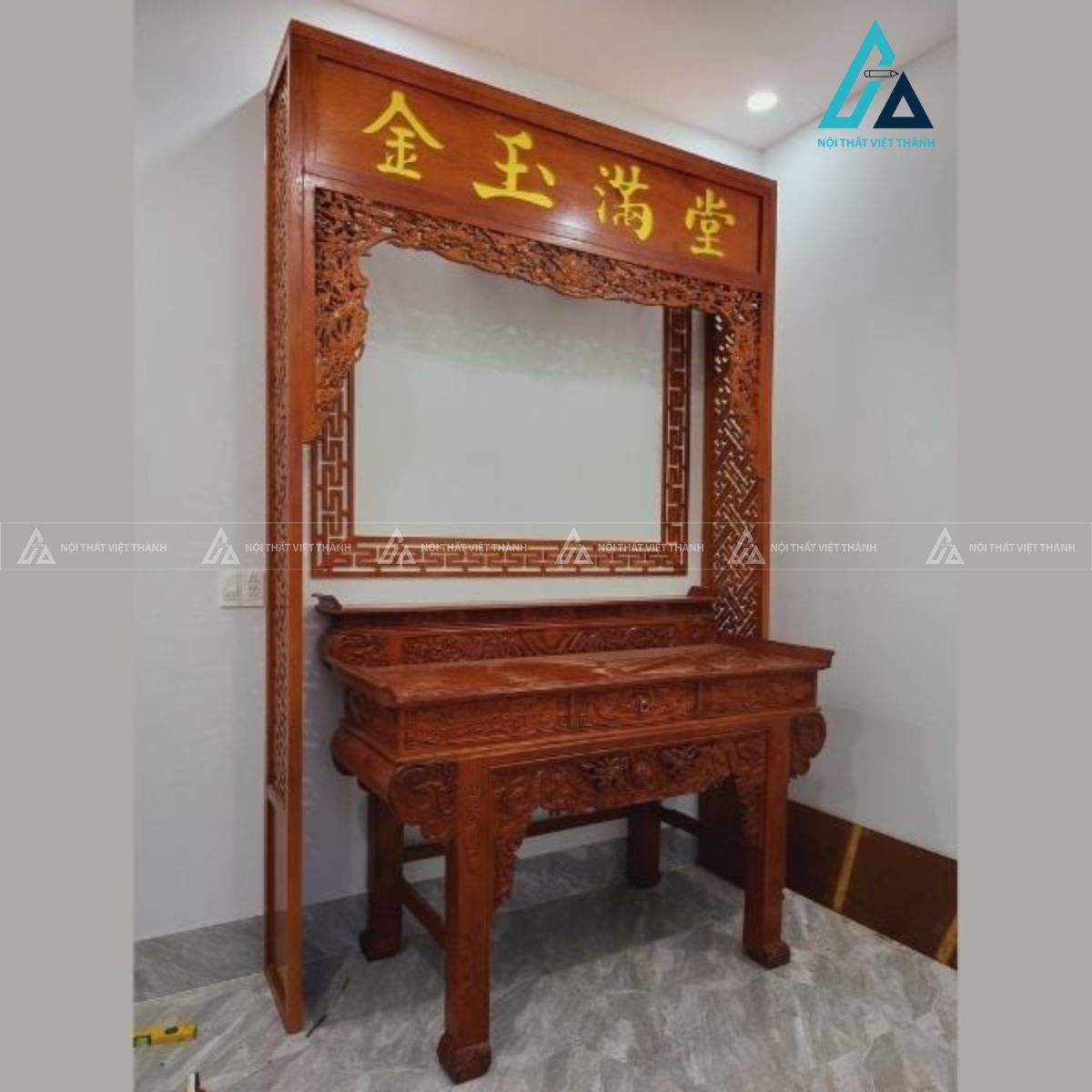 Vách Ngăn Phòng Thờ Kịch Trần Khắc Đại Tự Kim Ngọc Mãn Đường 1