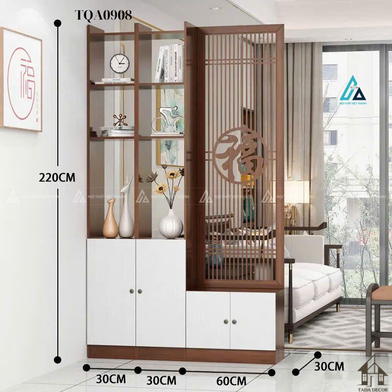 Tủ ngăn phối vách cnc phong thủy chữ phúc tối ưu diện tích 1