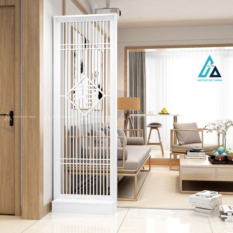 Vách ngăn gỗ trang trí phòng khách hiện đại tinh tế 1