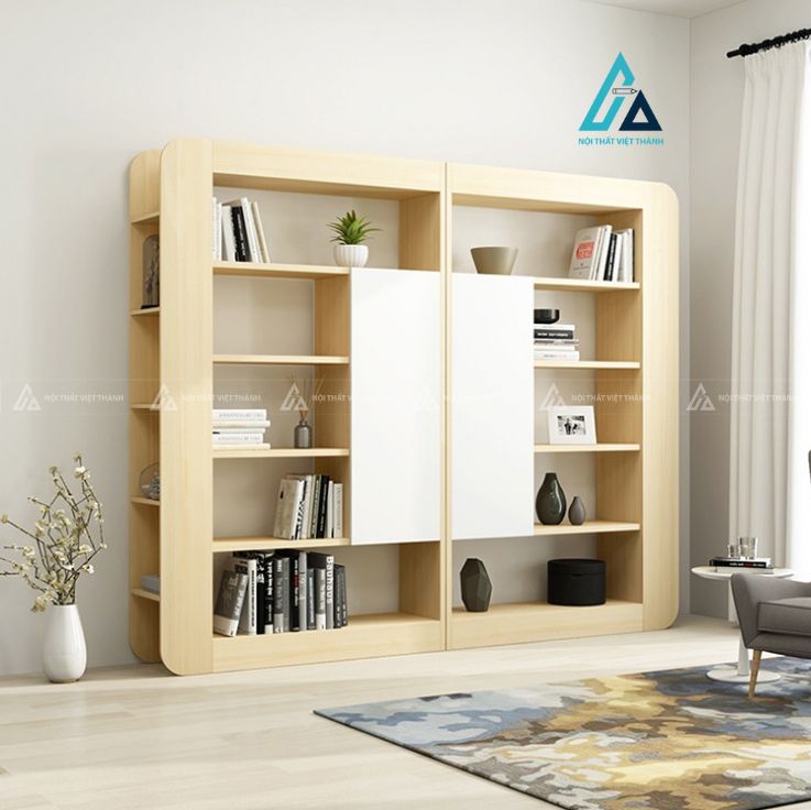 Vách ngăn phòng khách kết hợp kệ tủ trang trí đa năng tiện lợi 1