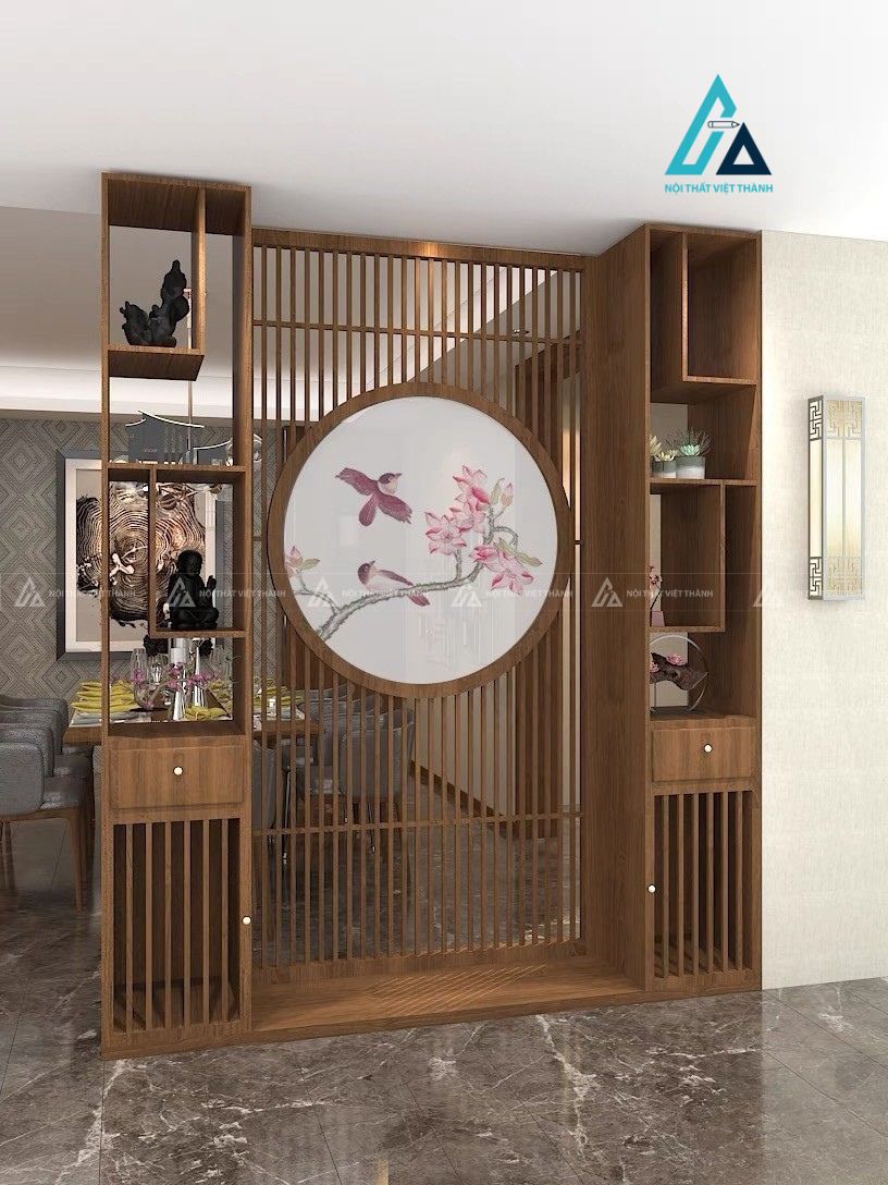 Vách ngăn phòng khách kết hợp kệ tủ trưng bày đa năng sang trọng 1