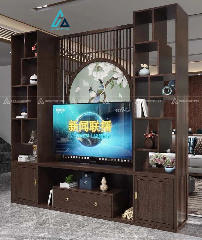 Vách ngăn trang trí họa tiết trúc chim cắt cnc có chân đế độc lập 1