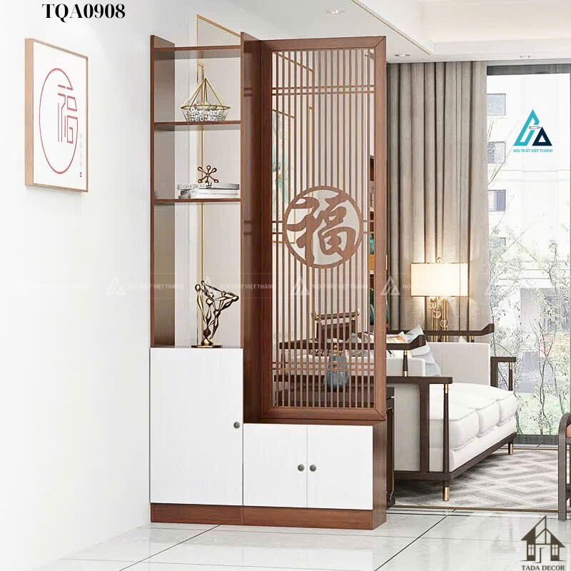 Tủ ngăn phối vách cnc phong thủy chữ phúc tối ưu diện tích