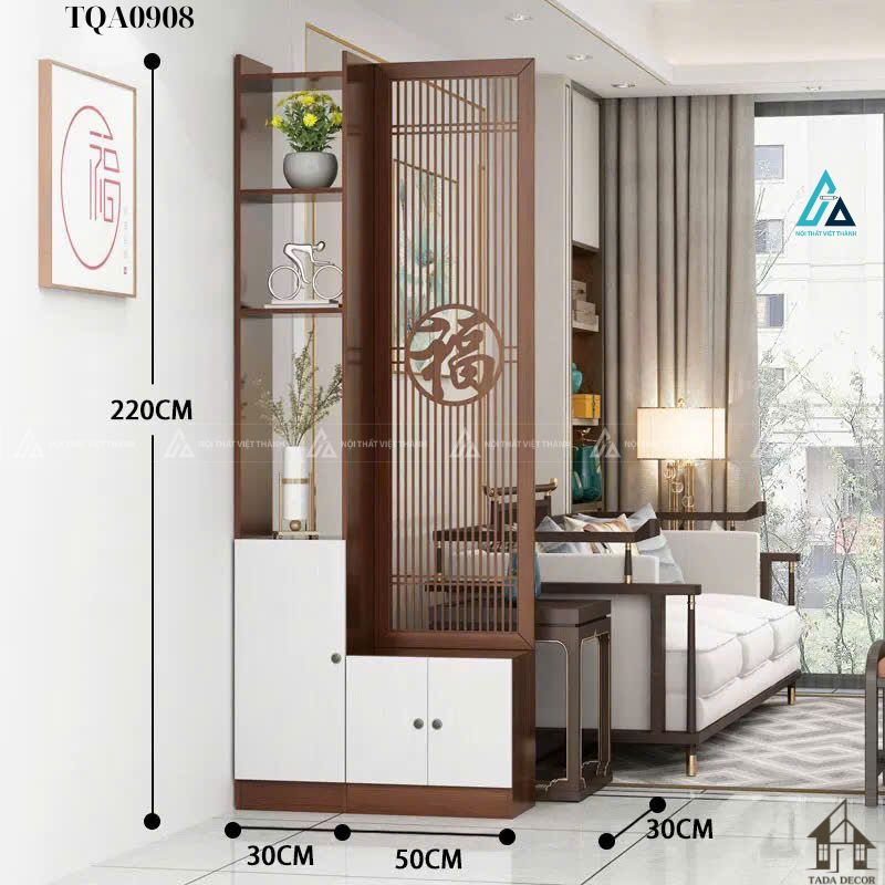 Tủ ngăn phối vách cnc phong thủy chữ phúc tối ưu diện tích 2