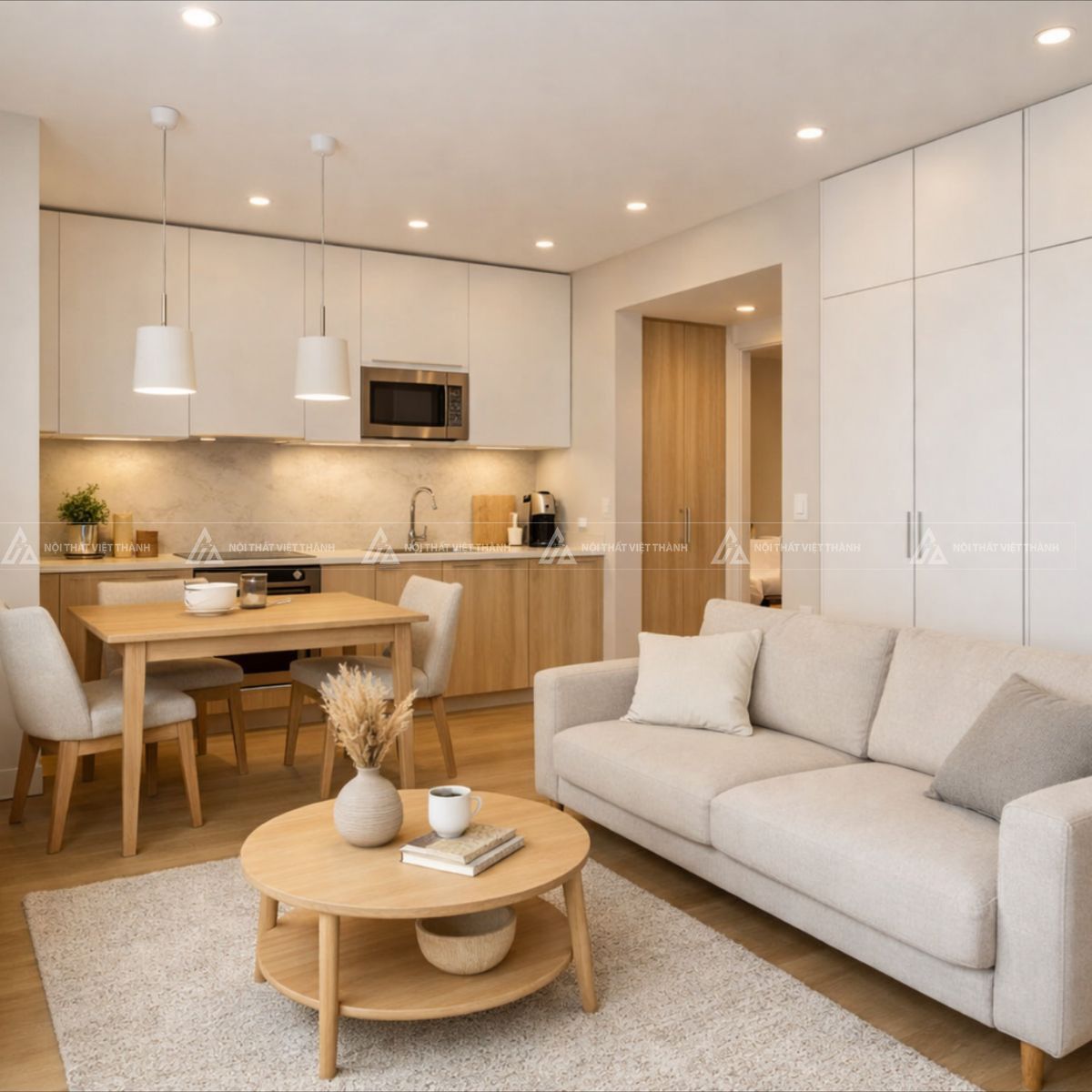 Thiết kế nội thất chung cư 1 phòng ngủ tối ưu diện tích